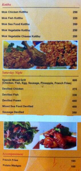Raffles Deli menu