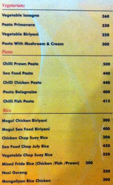 Raffles Deli menu