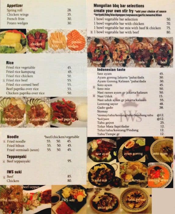 IWS Mongolian BBQ - Suki Menu, Menu for IWS Mongolian BBQ - Suki ...