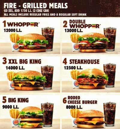 Burger King Menu, Menu for Burger King, Hazmieh, Beirut - Zomato Lebanon