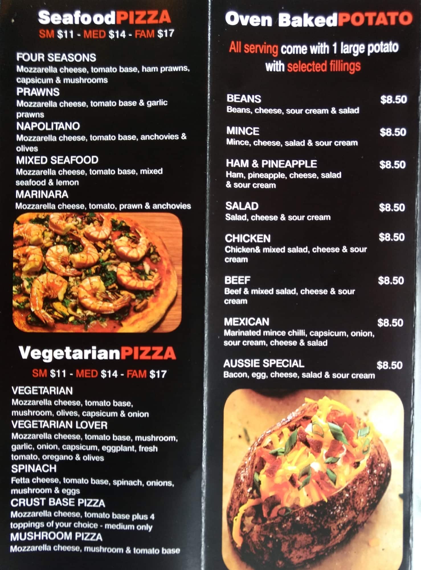 Menu at Panthers Pizza & Kebab pizzeria, Penrith