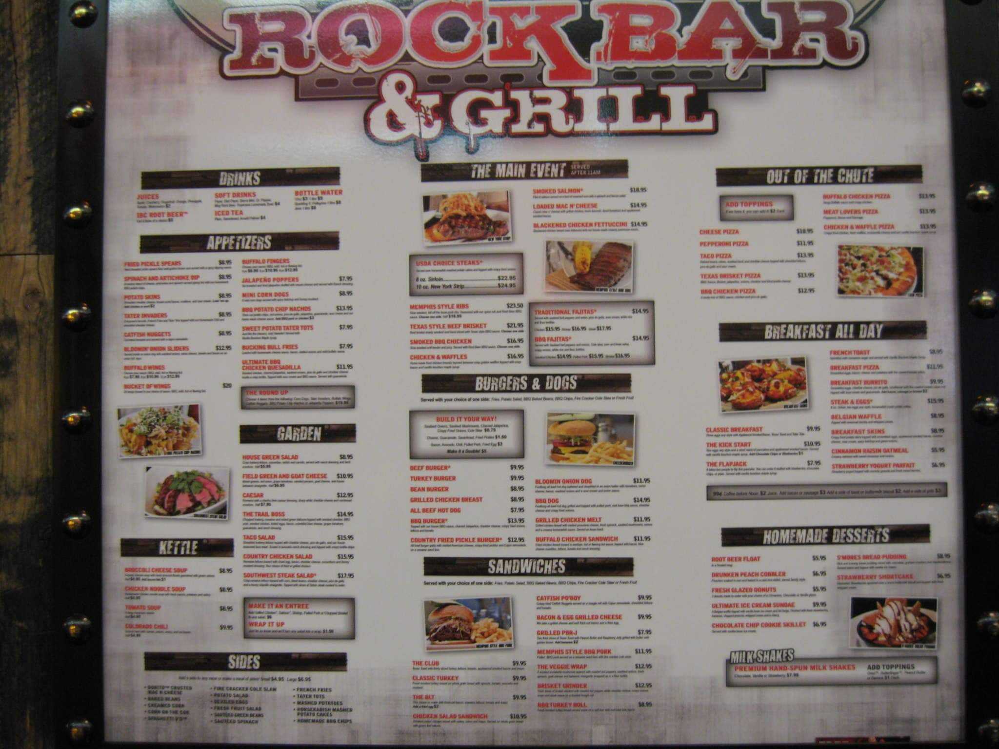 the rock yard kitchen and bar menu