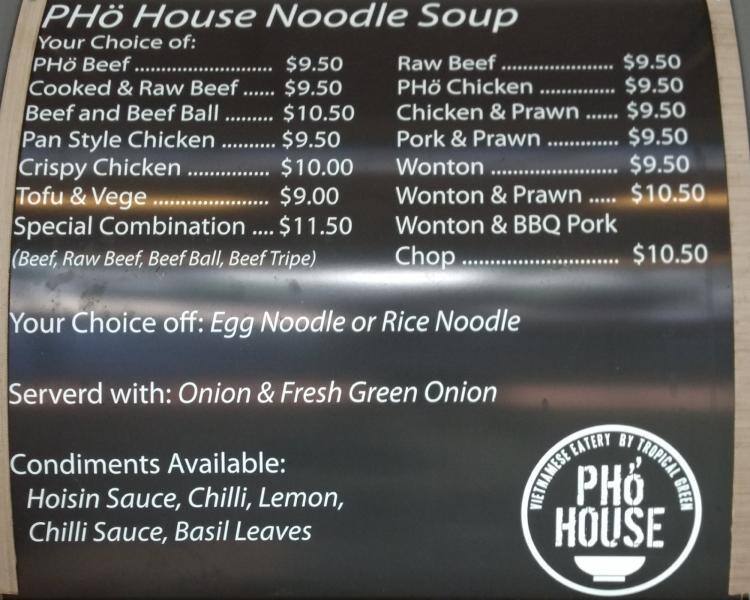 Pho House Menu, Menu for Pho House, Kensington, Sydney Urbanspoon/Zomato