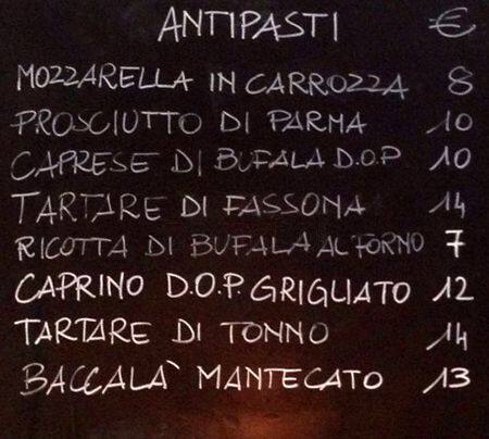 Menu di Osteria Boncompagni 