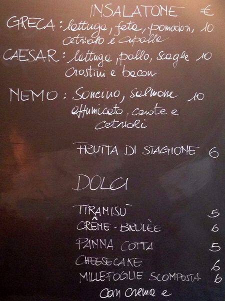 Menu di Osteria Boncompagni 