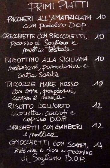 Menu di Osteria Boncompagni 
