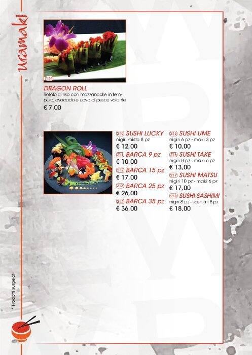 Menu di TAKO sushi (ex Wild ginger) 