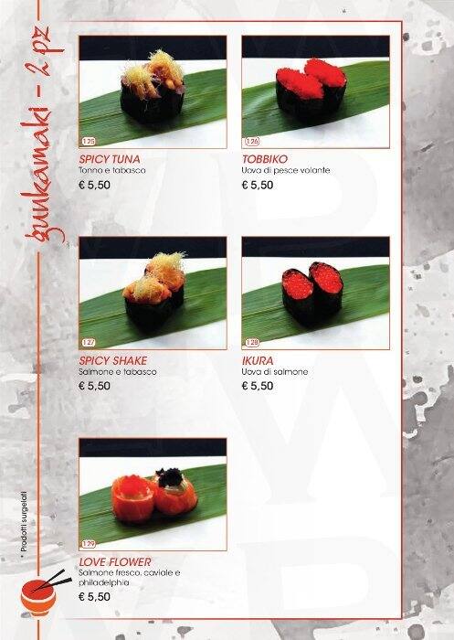 Menu di TAKO sushi (ex Wild ginger) 