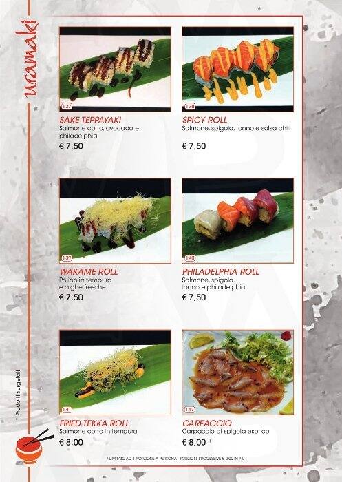 Menu di TAKO sushi (ex Wild ginger) 