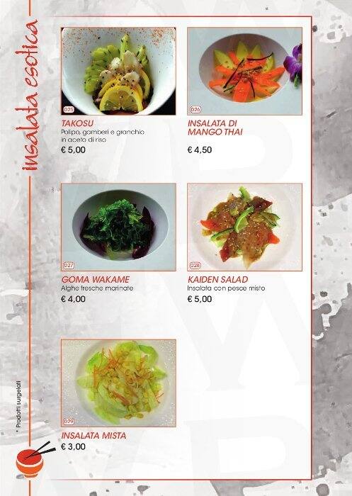 Menu di TAKO sushi (ex Wild ginger) 