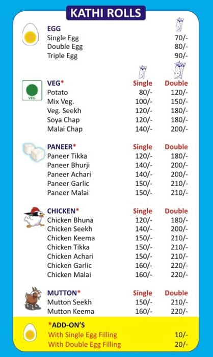 The 56th Street menu