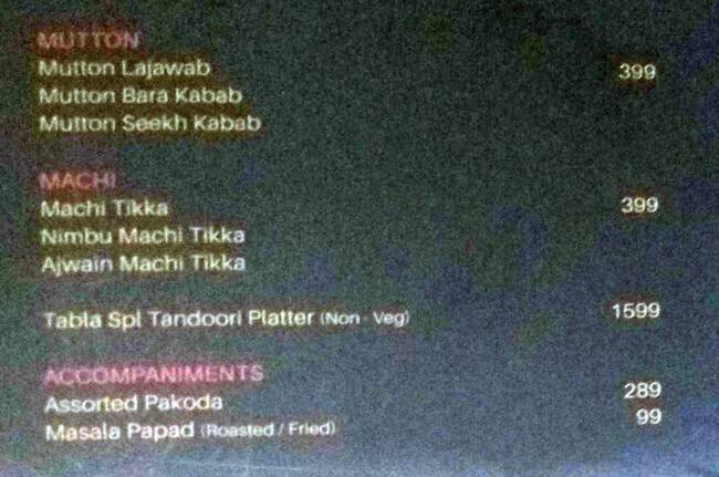 Tabla menu