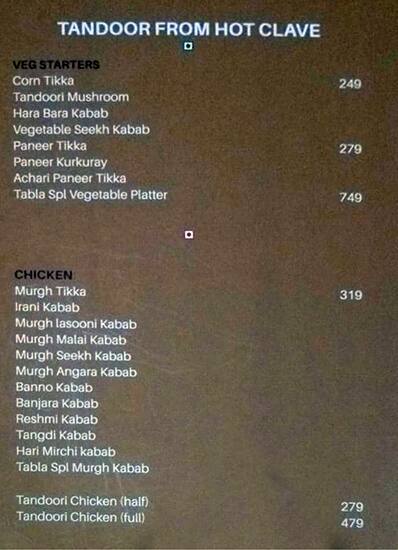 Tabla menu