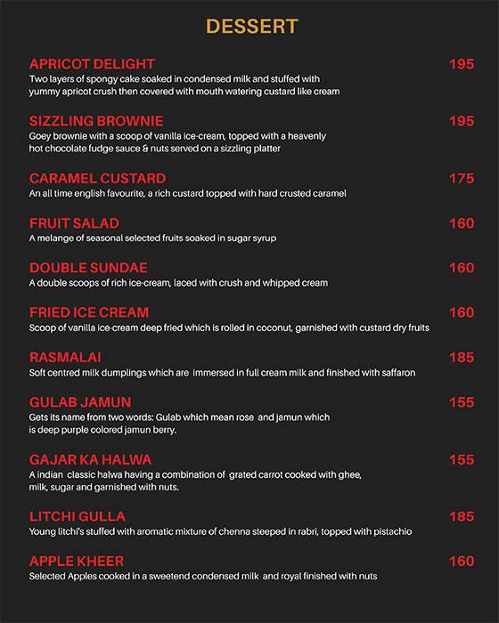 Menu at Tabla Kothapet, Hyderabad, Six Mall