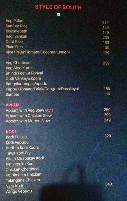 Tabla menu