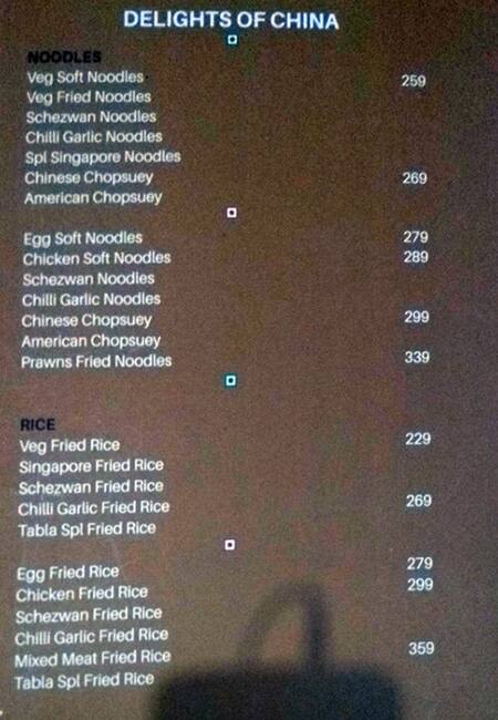 Tabla menu