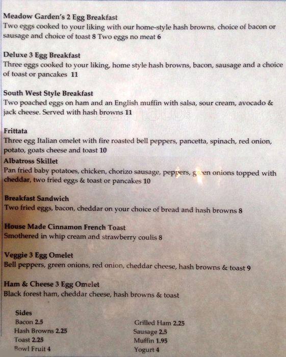 Wedge Bar & Grill menu