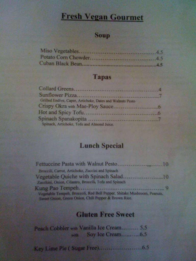 Cafe Sunflower Menu, Menu for Cafe Sunflower, Brookwood Hills, Atlanta