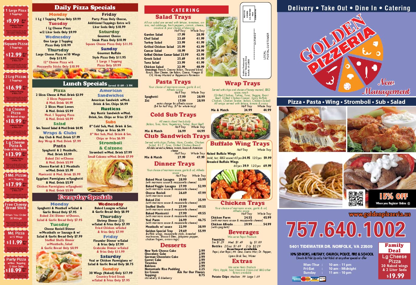 benchmark pizzeria menu