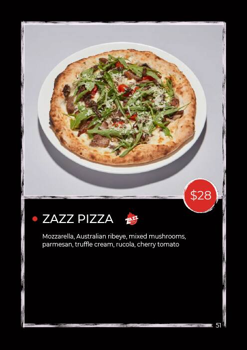 ZAZZ Pizza メニュー