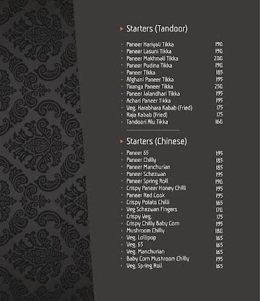 Kshitij Restaurant & Banquet menu