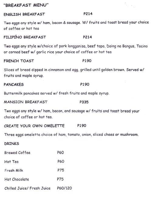 Mabini Cafe Menu, Menu for Mabini Cafe, Ermita, Manila Zomato Philippines