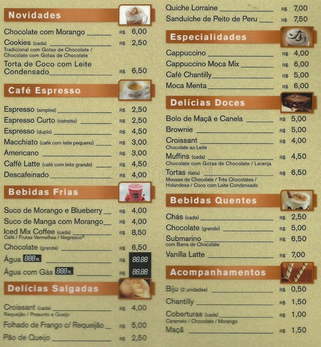 McCafé Menu, Menu de McCafé, Botafogo, Rio de Janeiro Zomato Brasil