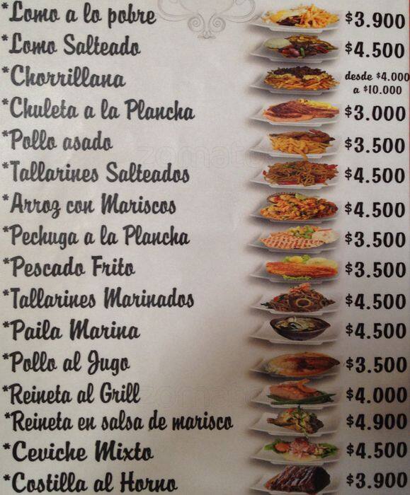 Fusión Latina Menu,Menú para Fusión Latina, Santiago Centro, Santiago