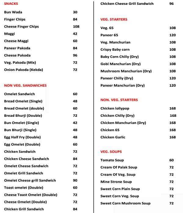 NCC Canteen Menu, Menu for NCC Canteen, Senapati Bapat Road, Pune Zomato