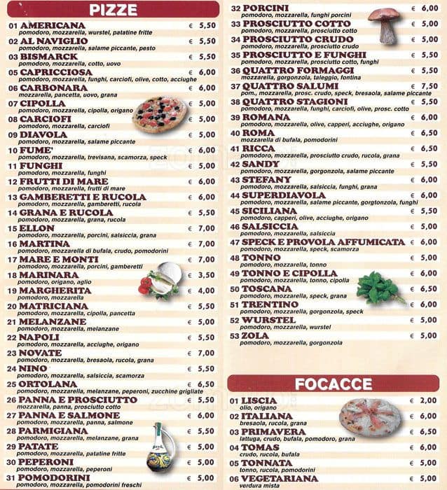 Menu di Ristorante Pizzeria Papavero 