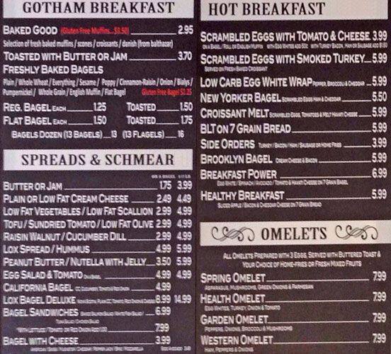 Gotham Cafe Menu, Menu for Gotham Cafe, Upper East Side, New York City