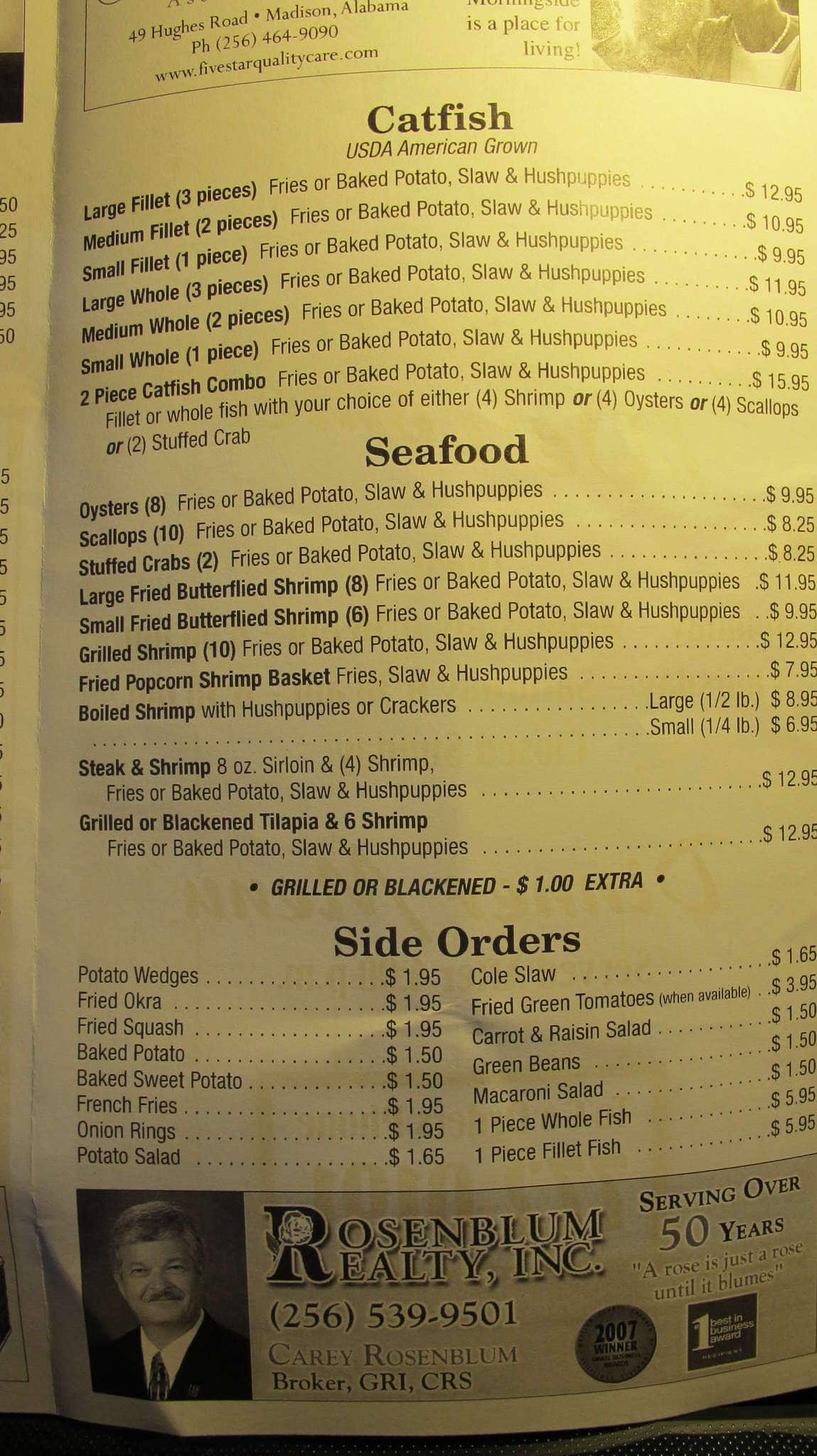 Little Libby's Catfish & Diner Menu Urbanspoon/Zomato