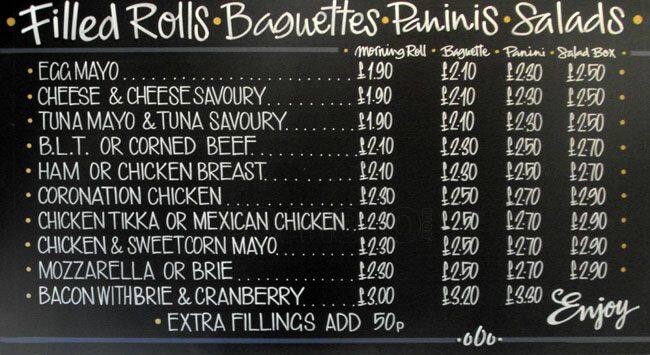 Bites menu