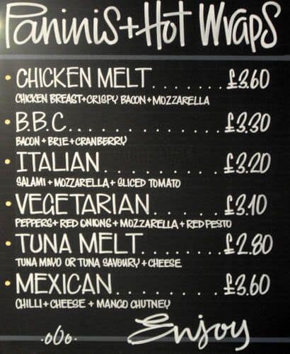 Bites menu