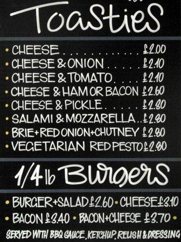 Bites menu