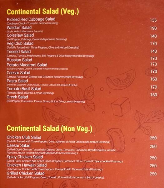 Talk About Multi Cuisine Restaurant and Bar menu