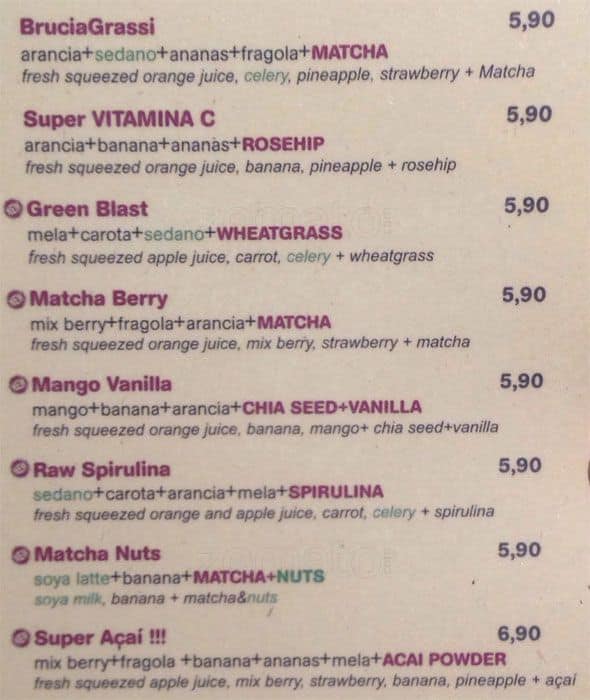 Menu di Juice 