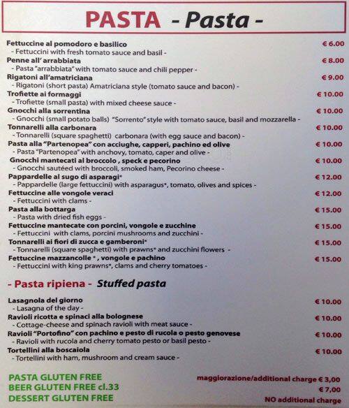 Menu di Wine bar ristorante 