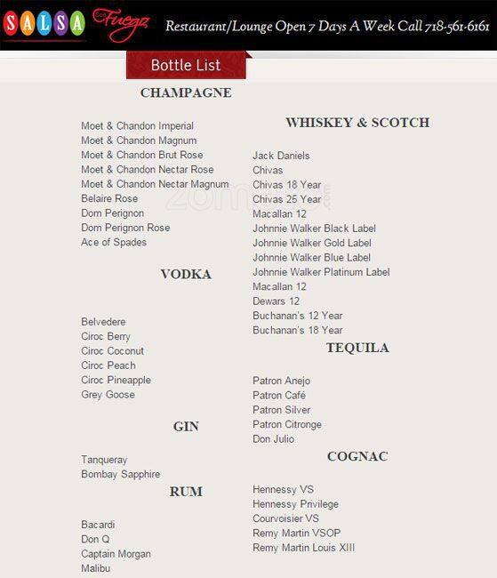 Salsa Con Fuego Menu, Menu for Salsa Con Fuego, Kings Bridge, New York