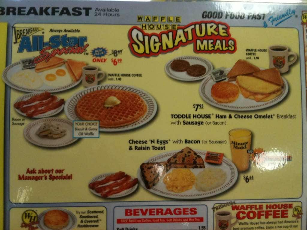 waffle house menu prices near me