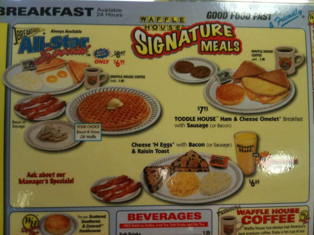 Waffle House Menu Menu For Waffle House Disney World Area Orlando