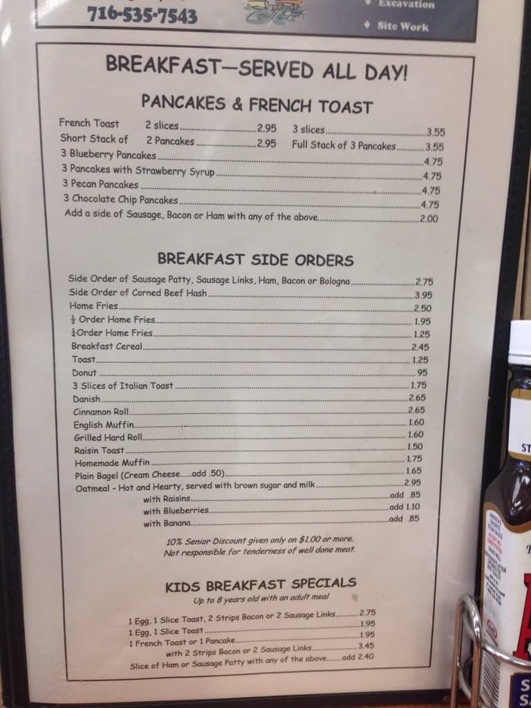 Menu at La Port's Pine Restaurant, Lockport