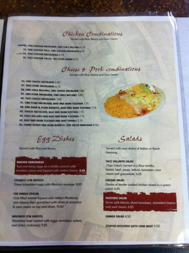 Menu at Erazo Mexican Restaurant, Spanish Fork