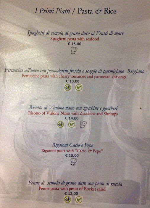 Menu di Cardinal Moran 