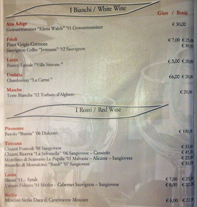 Menu di Cardinal Moran 