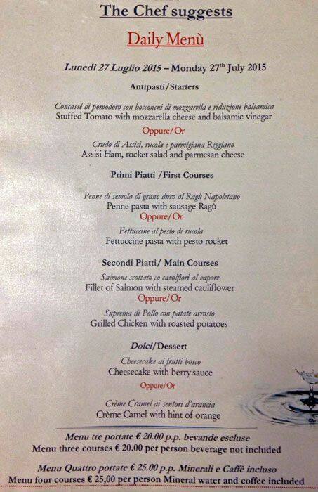 Menu di Cardinal Moran 