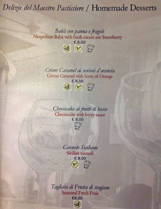 Menu di Cardinal Moran 