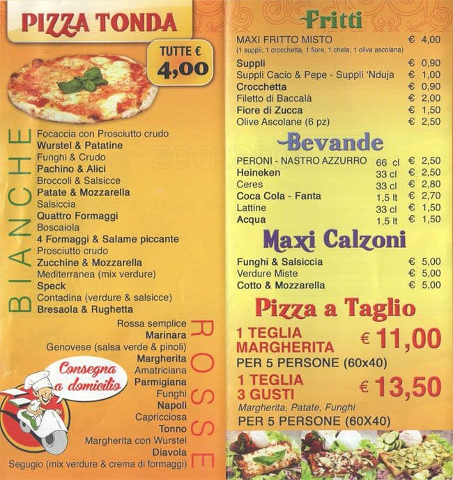 Il Gigante Della Pizza Menu Menu For Il Gigante Della Pizza Tuscolano Roma