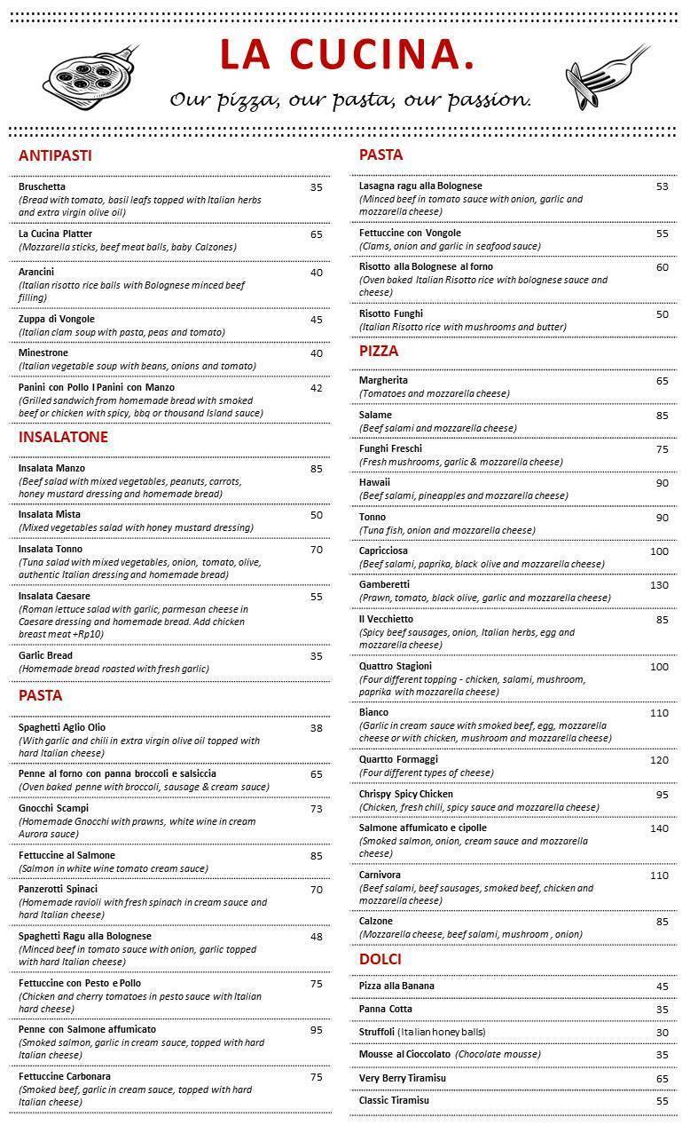 cucina cucina menu cucina cucina menu
