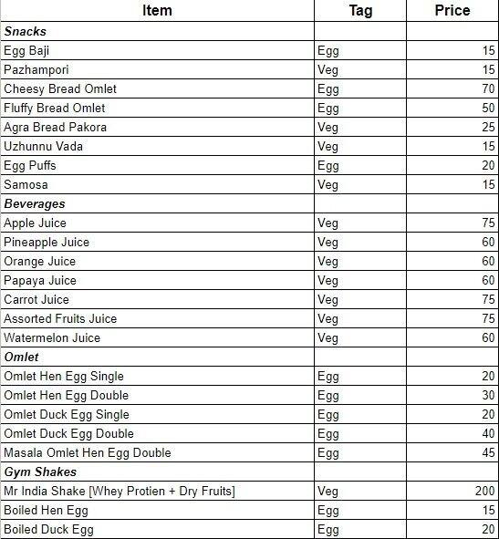 Menu